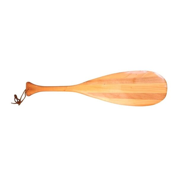 One 24.5 inch  Wooden Boat Canoe Paddle With Leather Wrist Strap - Picture 1 of 7
